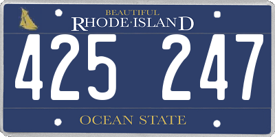 RI license plate 425247