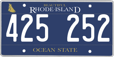 RI license plate 425252