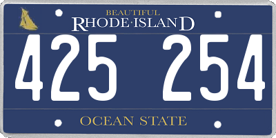 RI license plate 425254