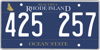 RI license plate 425257