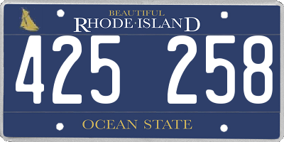 RI license plate 425258
