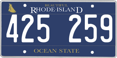 RI license plate 425259