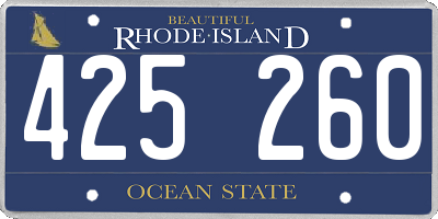 RI license plate 425260