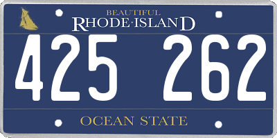 RI license plate 425262