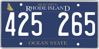 RI license plate 425265
