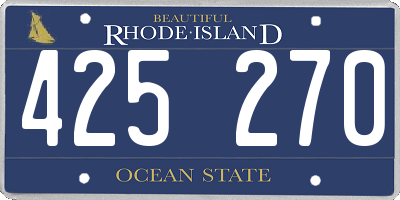 RI license plate 425270