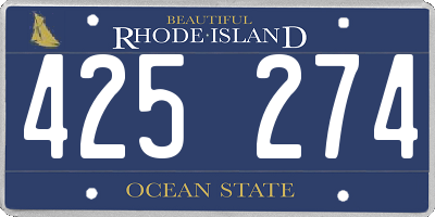 RI license plate 425274