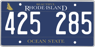 RI license plate 425285