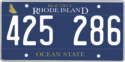 RI license plate 425286