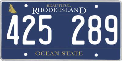 RI license plate 425289