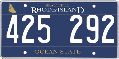 RI license plate 425292