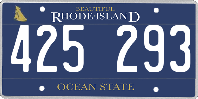 RI license plate 425293