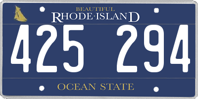 RI license plate 425294