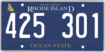 RI license plate 425301