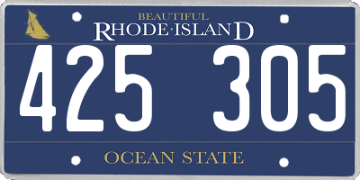 RI license plate 425305