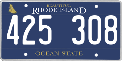RI license plate 425308