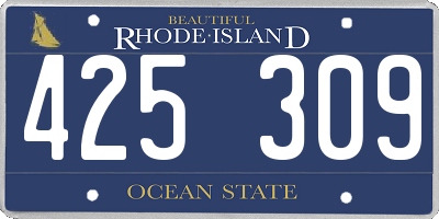 RI license plate 425309