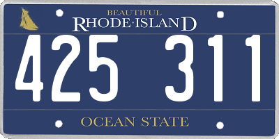 RI license plate 425311