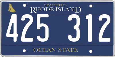 RI license plate 425312