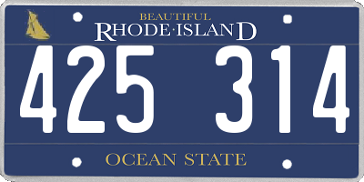 RI license plate 425314