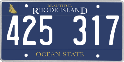 RI license plate 425317
