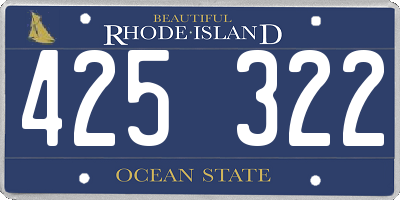 RI license plate 425322
