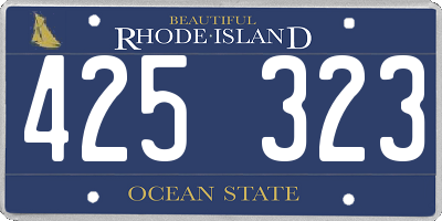 RI license plate 425323