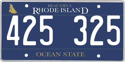 RI license plate 425325