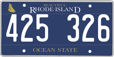RI license plate 425326
