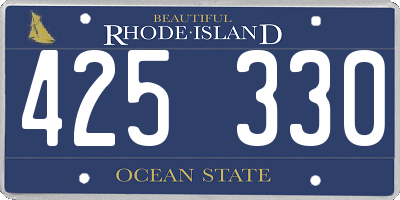 RI license plate 425330