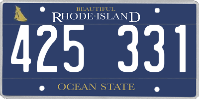 RI license plate 425331