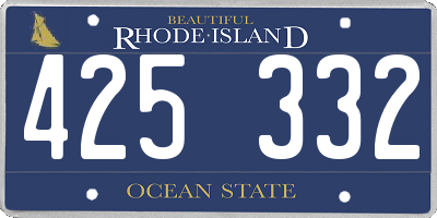 RI license plate 425332