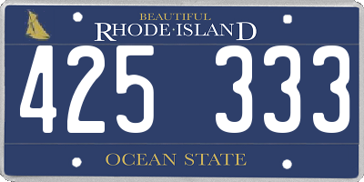 RI license plate 425333