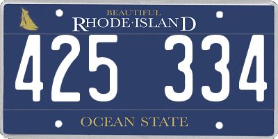 RI license plate 425334