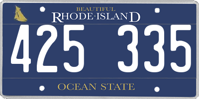 RI license plate 425335
