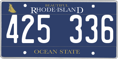 RI license plate 425336