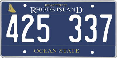 RI license plate 425337