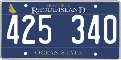 RI license plate 425340