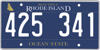 RI license plate 425341