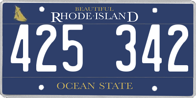 RI license plate 425342