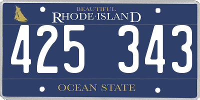 RI license plate 425343