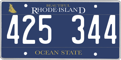 RI license plate 425344