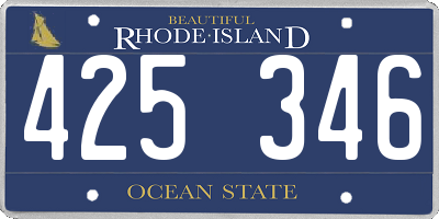 RI license plate 425346