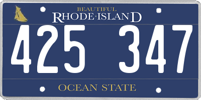 RI license plate 425347