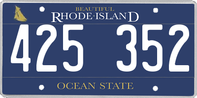 RI license plate 425352