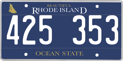 RI license plate 425353
