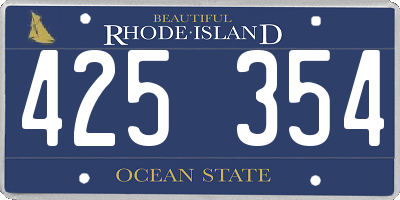 RI license plate 425354