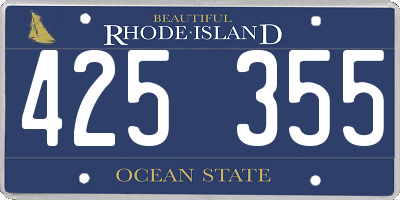 RI license plate 425355