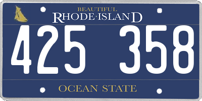 RI license plate 425358