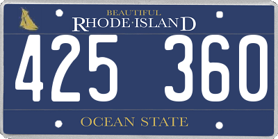 RI license plate 425360